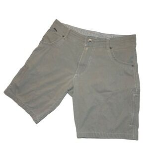 KUHL Vintage Patina Dye Men's Cargo Shorts Sz 34 Hiking‎ Outdoor Pockets Logo